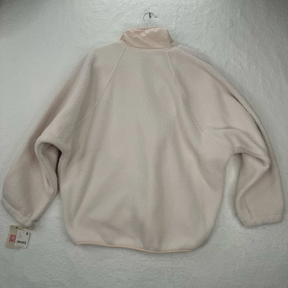 Free People X Hatch Hit the Slopes Maternity Jacket Cream Fleece Chest Pocket S - Picture 3 of 14